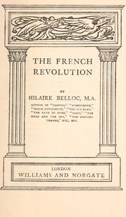 Cover of: The  French revolution. by Hilaire Belloc