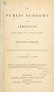 Cover of: The public economy of Athens by August Boeckh