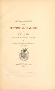 Cover of: An historical sketch of the provincial dialects of England by James Orchard Halliwell-Phillipps