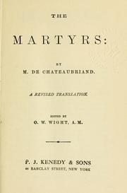 Cover of: The martyrs by François-René de Chateaubriand