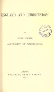 Cover of: England and Christendom. by Henry Edward Manning