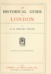 Cover of: An historical guide to London
