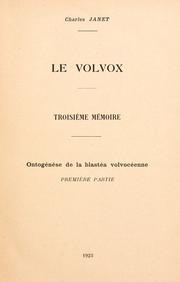 Cover of: Le Volvox. by Charles Janet