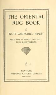 Cover of: The oriental rug book