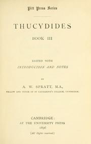 Cover of: Book III. by Thucydides