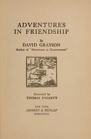 Cover of: Adventures in friendship by David Grayson