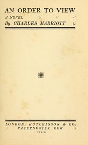 Cover of: An order to view by Marriott, Charles