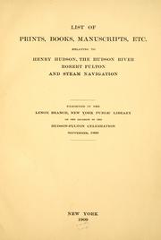 Cover of: Hudson-Fulton exhibition: made by the New York Public Library (Lenox library building) September 1909.