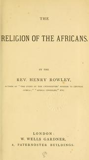 Cover of: The religion of the Africans