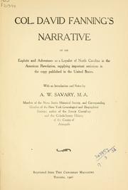 Cover of: Narrative of his exploits and adventures as a Loyalist of North Carolina in the American Revolution by Fanning, David