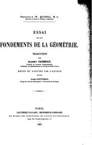 Cover of: Essai sur les fondements de la g©Øeom©Øetrie by Bertrand Russell
