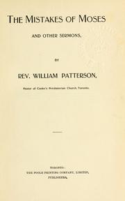 Cover of: The mistakes of Moses by Patterson, William.