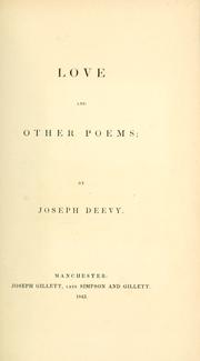 Cover of: Love and other poems.