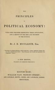 Cover of: The principles of political economy by J. R. McCulloch
