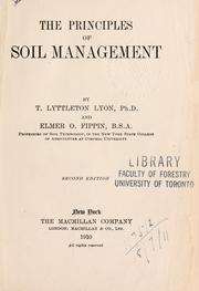 Cover of: The principles of soil management by Thomas Lyttleton Lyon