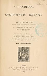 Cover of: A handbook of systematic botany