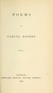 Cover of: Poems by Samuel Rogers, Samuel Rogers