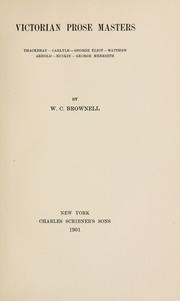 Victorian prose masters by W. C. Brownell