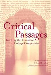 Cover of: Critical Passages by Kristin Dombek, Scott Herndon, Kristin Dombek, Scott Herndon