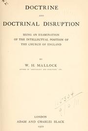 Cover of: Doctrine and doctrinal disruption by W. H. Mallock