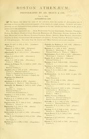 Cover of: Photographs by A.D. Braun & Cie. in the Boston Athenaeum: January 1, 1890 alphabetical list and chronological list under countries.