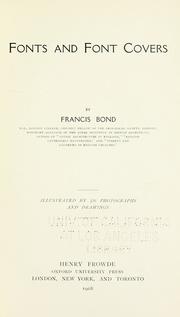 Cover of: Fonts and font covers by Francis Bond