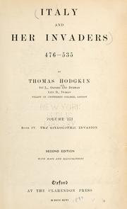 Cover of: Italy and her invaders by Hodgkin, Thomas