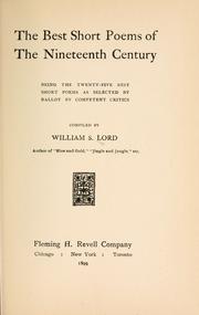 Cover of: The best short poems of the nineteenth century by William S. Lord