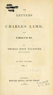Cover of: Letters, with a sketch of his life by Thomas Noon Talfourd.