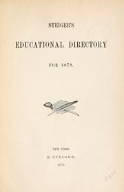 Cover of: Steiger's educational directory for 1878 by Ernst Steiger