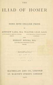 Cover of: The Iliad of Homer, done into English prose by Joachim Maria Heinrich Brenner von Felsach