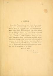 Cover of: A letter from Mrs. Thomas Morris to her nephew the Hon. Judge John K. Kane by Sarah Kane Morris
