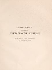Cover of: Memorial pamphlet containing certain drawings of Medusae by Brooks, William Keith