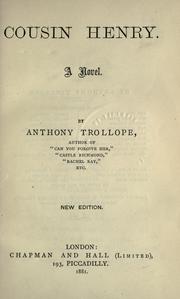 Cover of: Cousin Henry by Anthony Trollope
