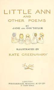 Cover of: Little Ann: and other poems