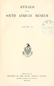 Cover of: Annals of the South African Museum. by South African Museum.