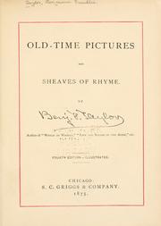 Cover of: Old-time pictures and sheaves of rhyme.: By Benj. F. Taylor ...
