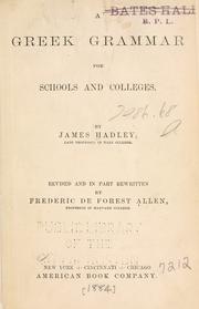 A Greek grammar by James Hadley