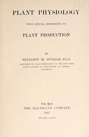 Cover of: Plant physiology by Benjamin M. Duggar, Benjamin M. Duggar