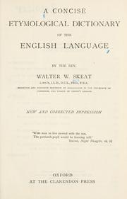 Cover of: A concise etymological dictionary of the English language. by Walter W. Skeat