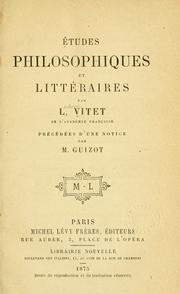 Cover of: ©ØEtudes philosophiques et litt©Øeraires.