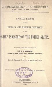 Cover of: Special report on the history and present condition of the sheep industry of the United States