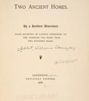 Cover of: Two ancient homes