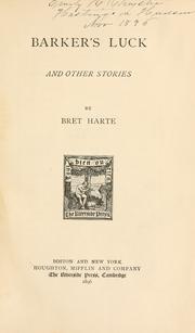 Cover of: Barker's luck, and other stories.