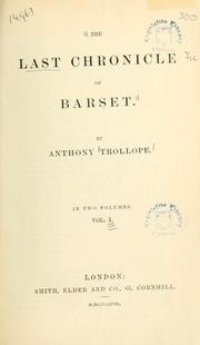 Cover of: The Last Chronicle of Barset by Anthony Trollope