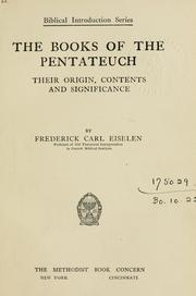 Cover of: The Books of the Pentateuch by Frederick Carl Eiselen