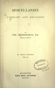 Cover of: Miscellanies literary and religious.