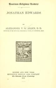 Cover of: Jonathan Edwards. by Alexander V. G. Allen