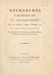 Cover of: Recherches chimiques et microscopiques sur les conferves, bisses, tremelles, etc.