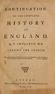 Cover of: Continuation of the complete history of England by Tobias Smollett